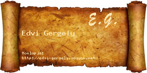 Edvi Gergely névjegykártya